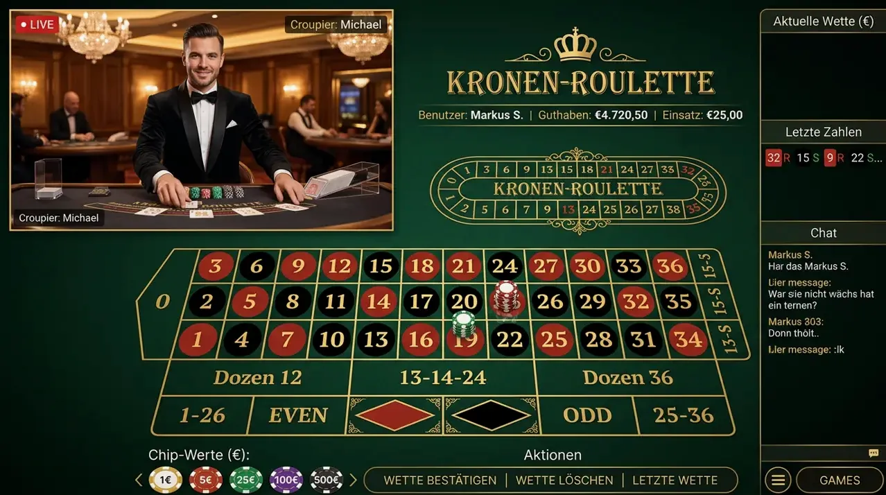 Live Casino Tische bei Wazbee